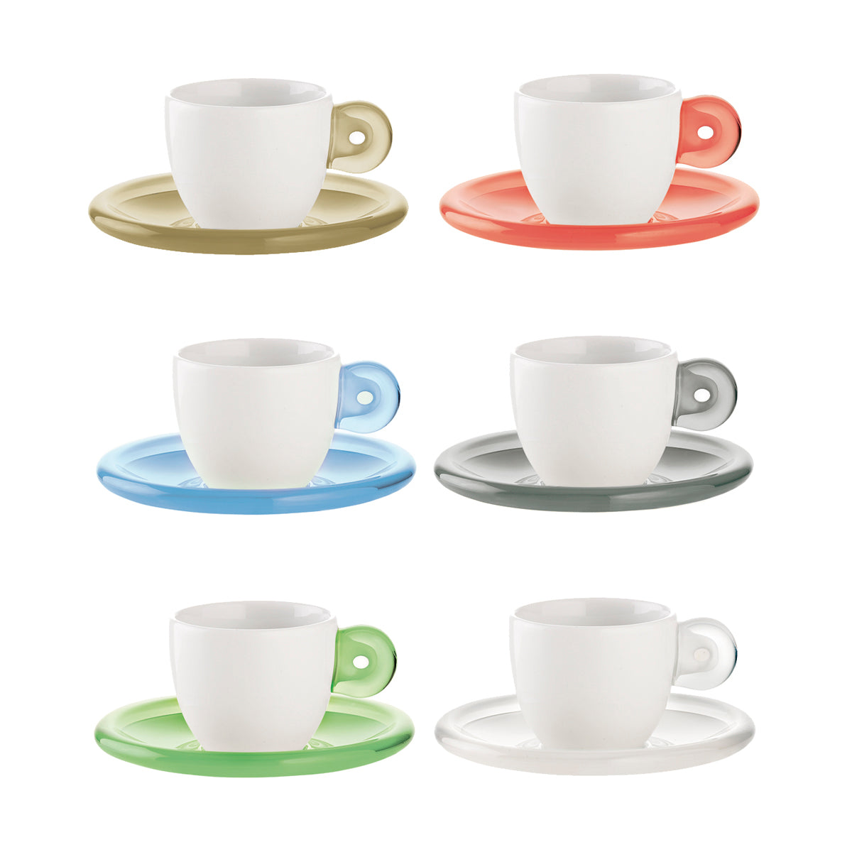 Juego de 6 Tazas de Café Espresso Rojo - Gocce - Guzzini